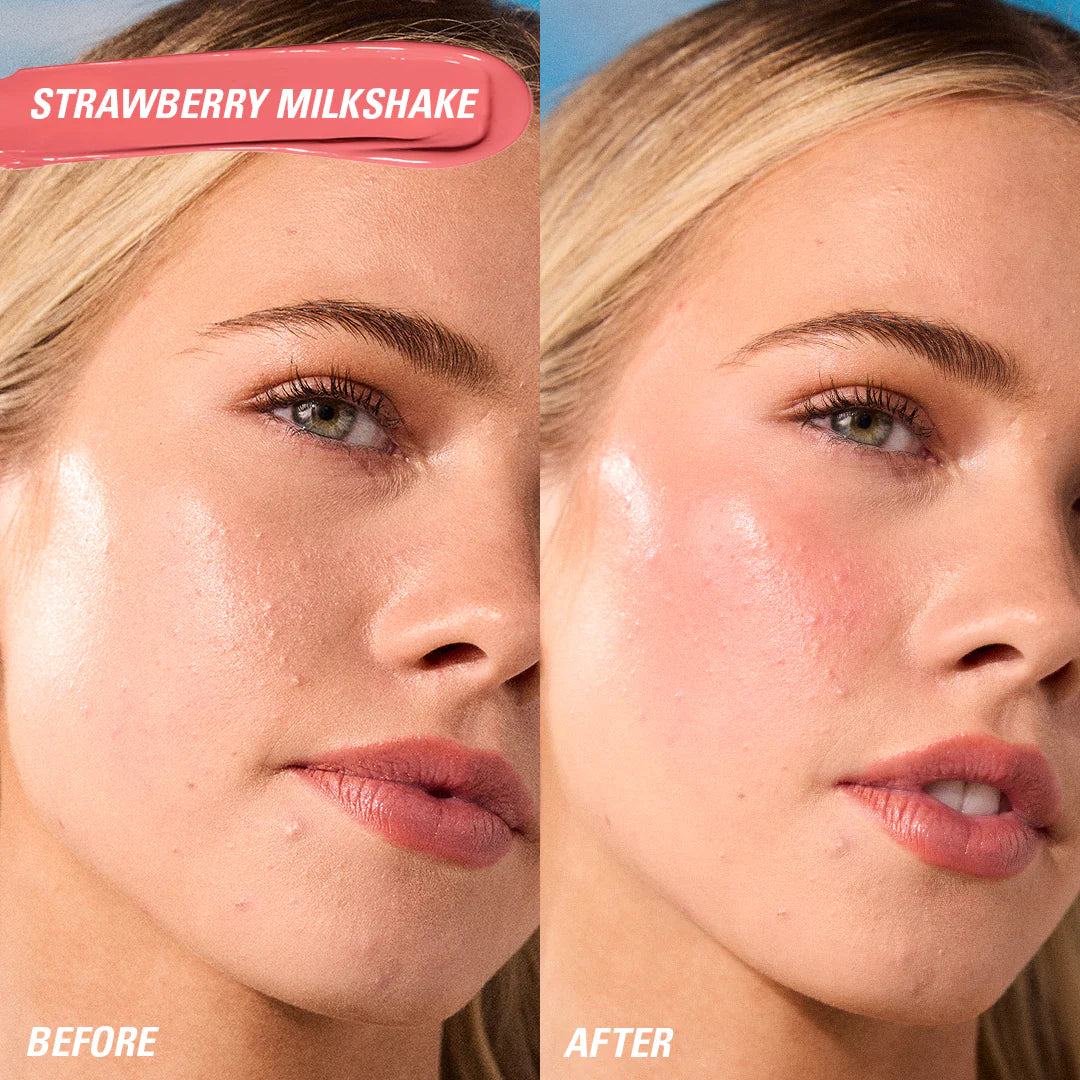 Revolution Superdewy Liquid Blush Burst Strawberry Milkshake Cool Pink 4pc Set + 1 Full Size Product Worth 25% Value Free