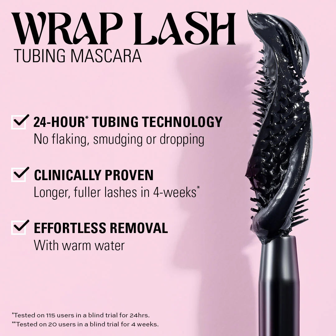 Revolution Wrap Lash Tubing Mascara Black 4pc Set + 1 Full Size Product Worth 25% Value Free