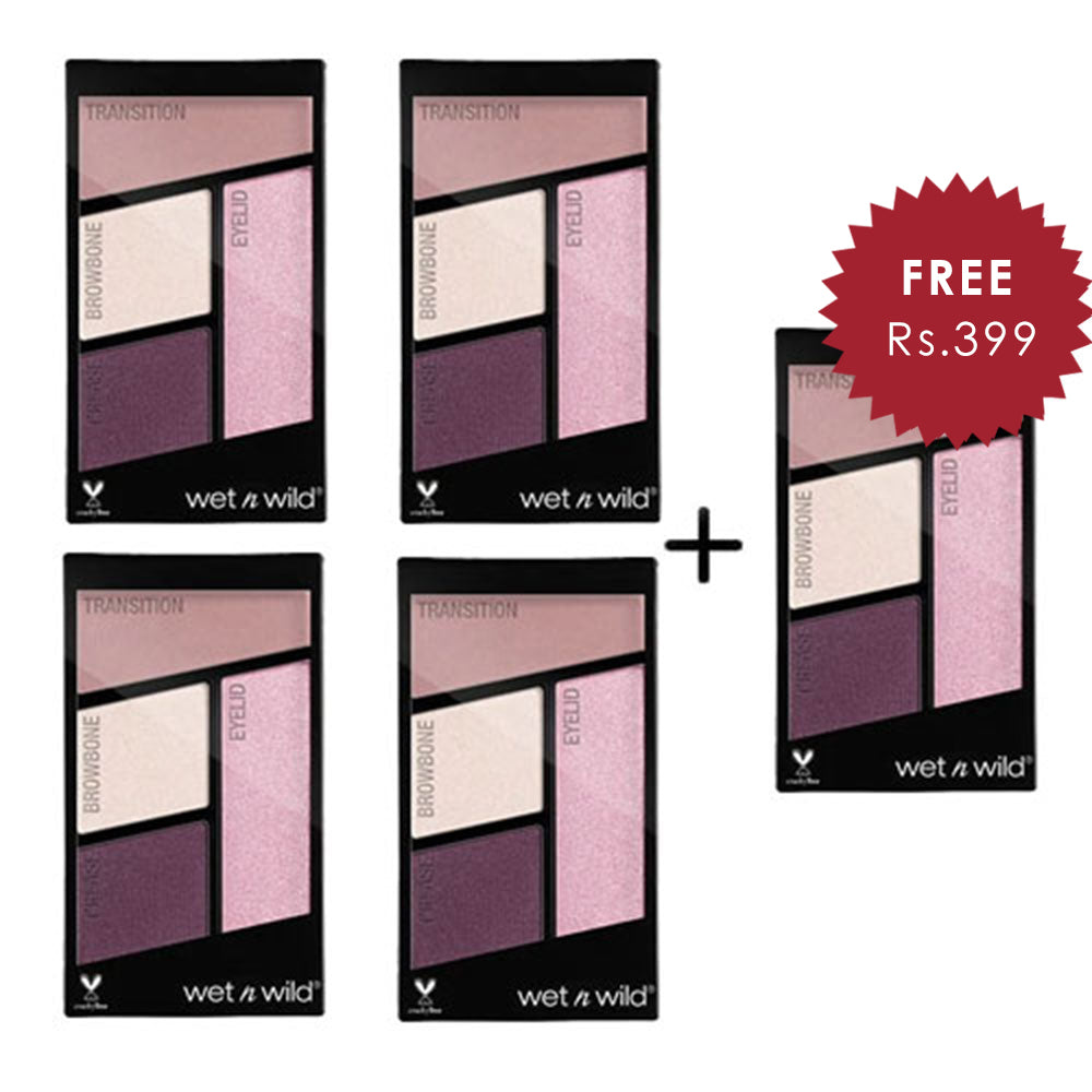 Wet N Wild Color Icon Eyeshadow Quad - Petalette 4pc Set + 1 Full Size Product Worth 25% Value Free