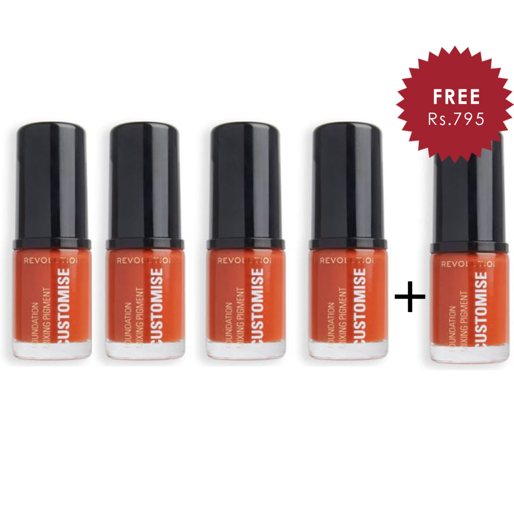 Revolution Foundation Mixing Pigment Red 4pc Set + 1 Full Size Product Worth 25% Value Free