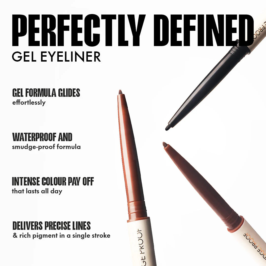 Focallure FA243 Perfectly Defined Gel Eyeliner F01 Dark Black 4pc Set + 1 Full Size Product Worth 25% Value Free