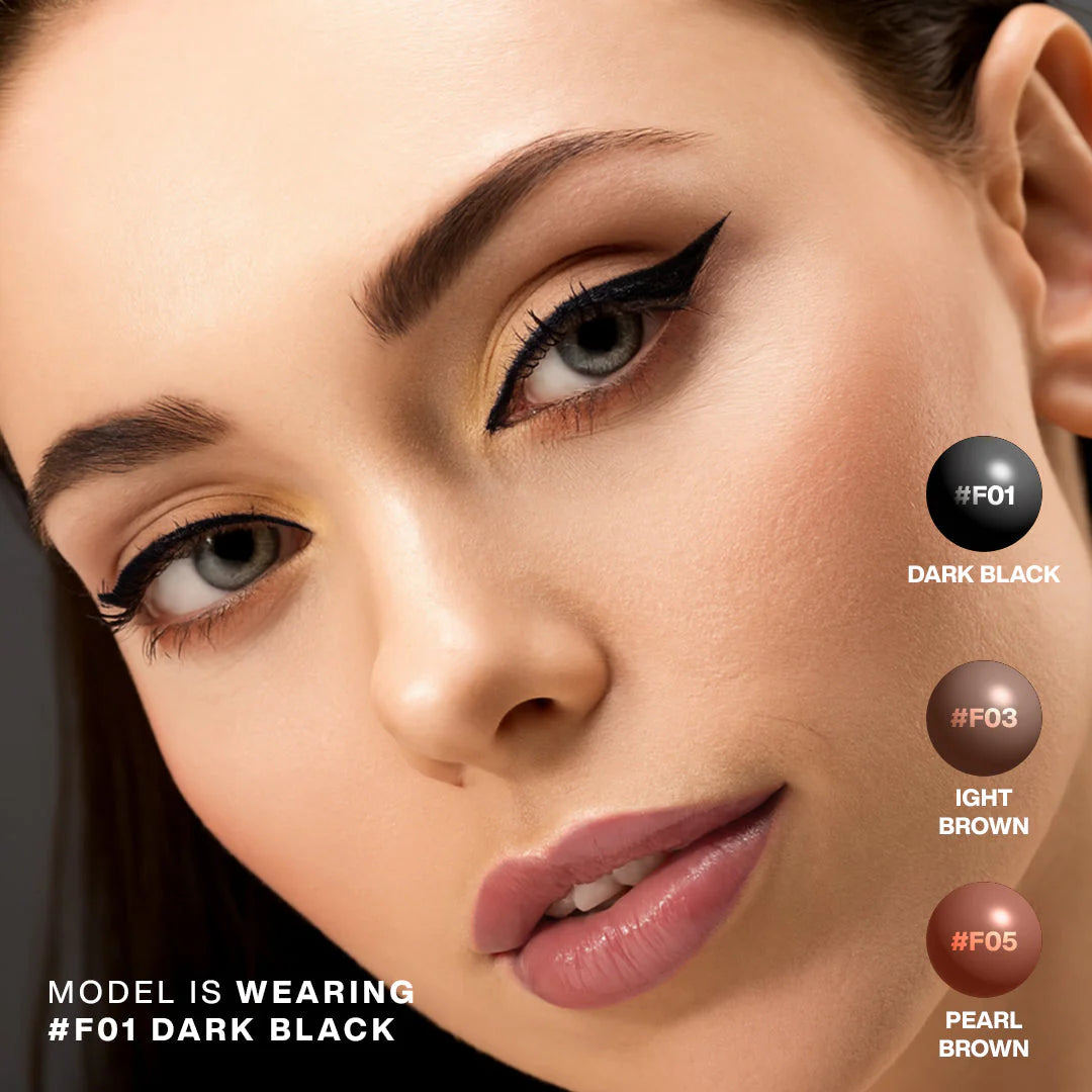 Focallure FA243 Perfectly Defined Gel Eyeliner F01 Dark Black 4pc Set + 1 Full Size Product Worth 25% Value Free