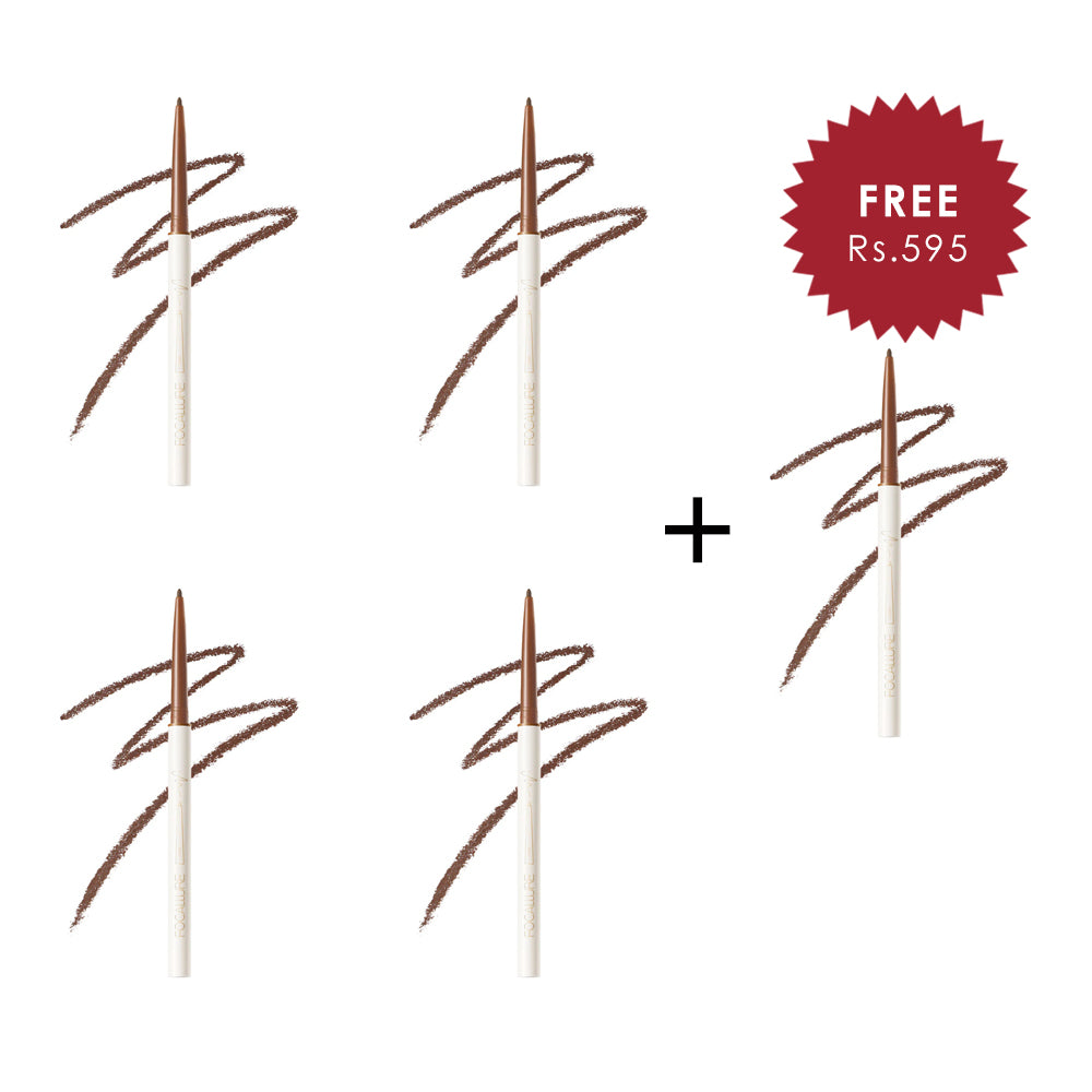 Focallure FA243 Perfectly Defined Gel Eyeliner F03 Light Brown 4pc Set + 1 Full Size Product Worth 25% Value Free