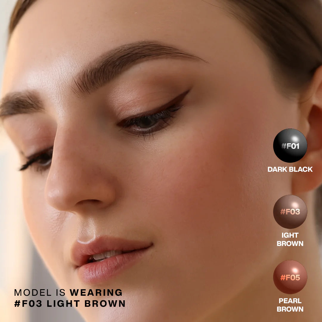 Focallure FA243 Perfectly Defined Gel Eyeliner F03 Light Brown 4pc Set + 1 Full Size Product Worth 25% Value Free