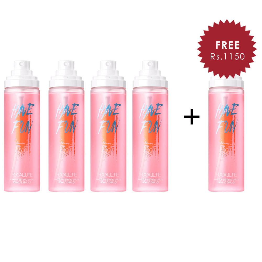 Focallure Makeup Setting Spray 4pc Set + 1 Full Size Product Worth 25% Value Free