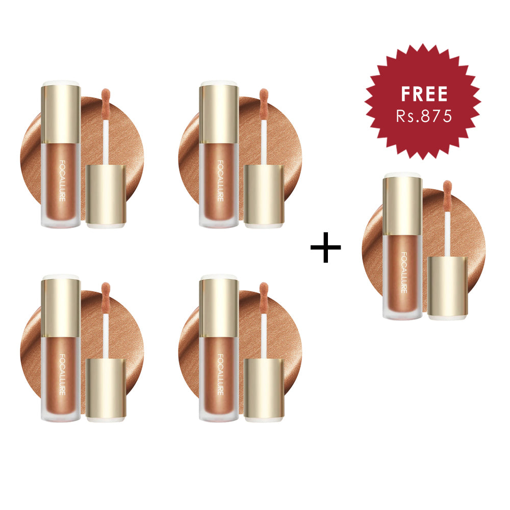 Focallure Light To Light Liquid Highlighter #BR01- Hawaii 4pc Set + 1 Full Size Product Worth 25% Value Free