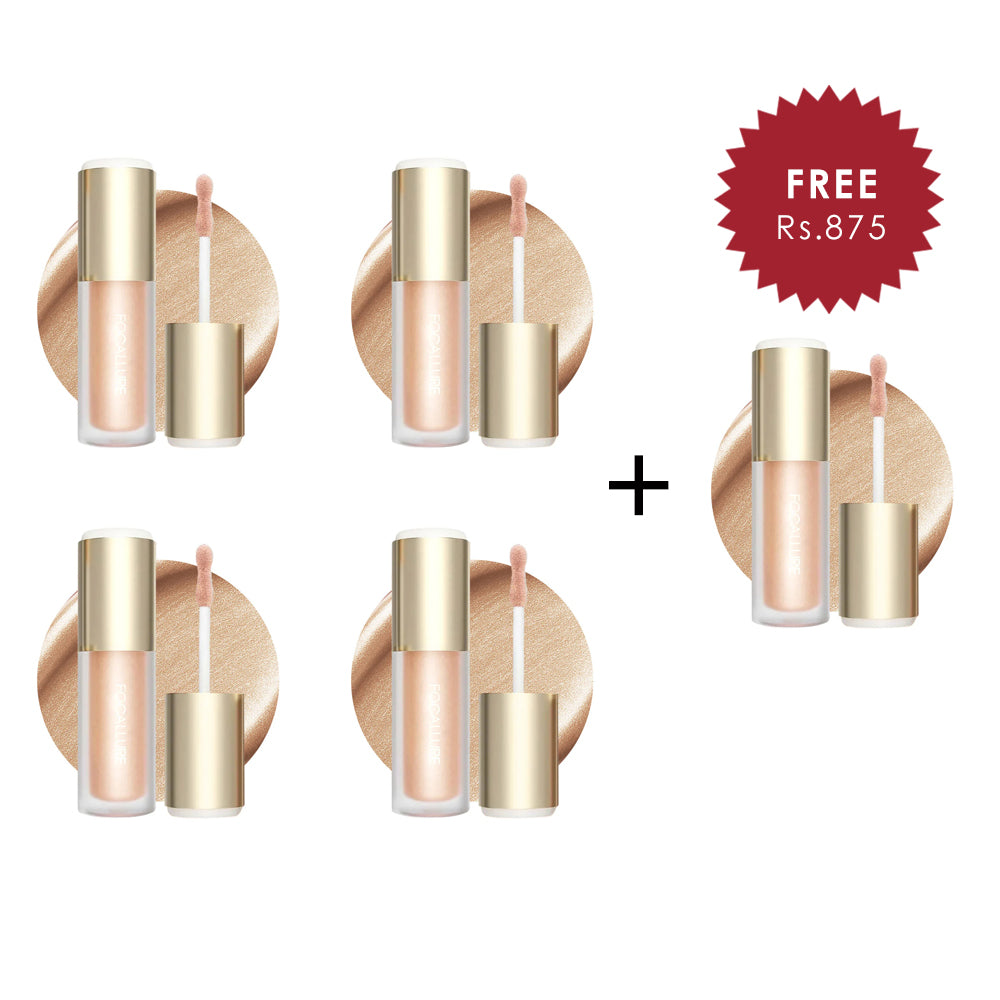 Focallure Light To Light Liquid Highlighter #CP01 Miracle Focus 4pc Set + 1 Full Size Product Worth 25% Value Free