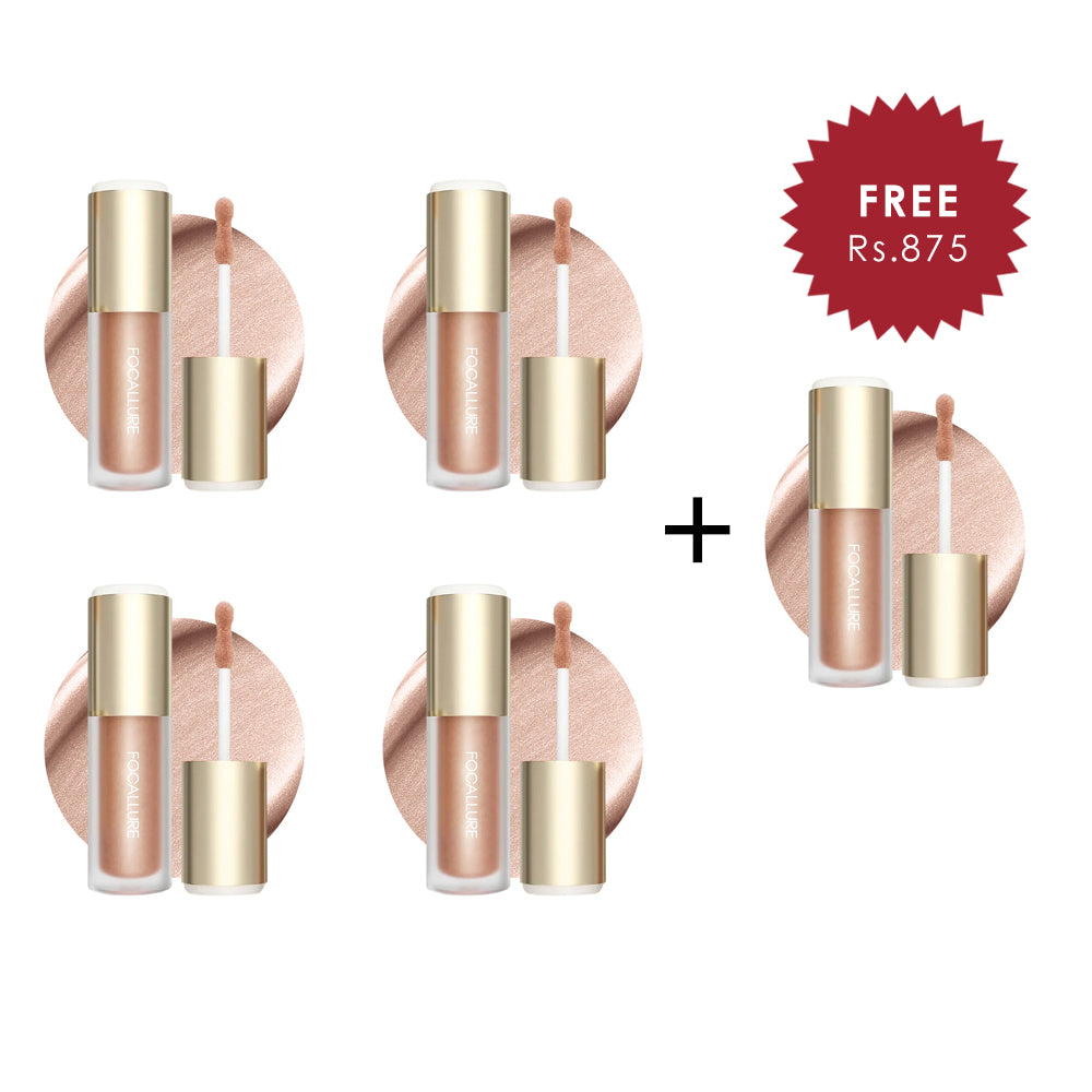 Focallure Light To Light Liquid Highlighter #CP02- Desire Oxygen 4pc Set + 1 Full Size Product Worth 25% Value Free