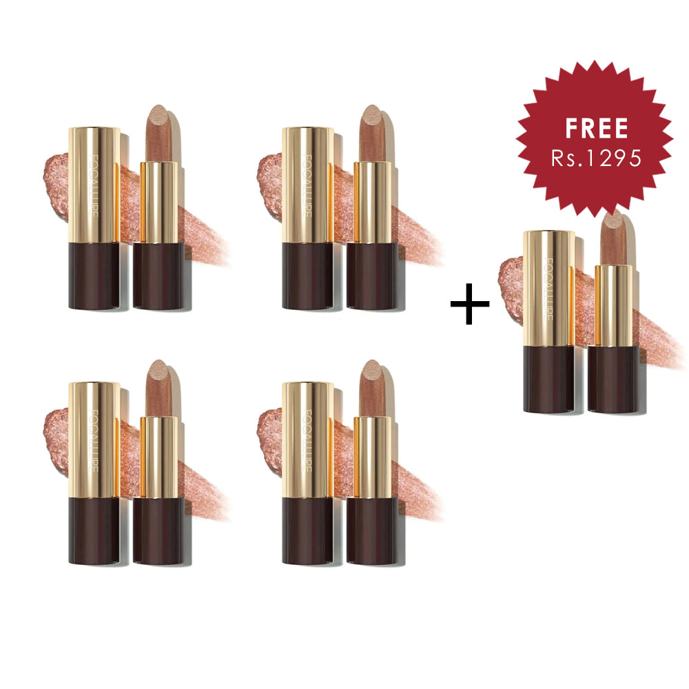 Focallure Glisten Opal Hydrating Lip Balm-NU01 Bitter Sweet 4pc Set + 1 Full Size Product Worth 25% Value Free