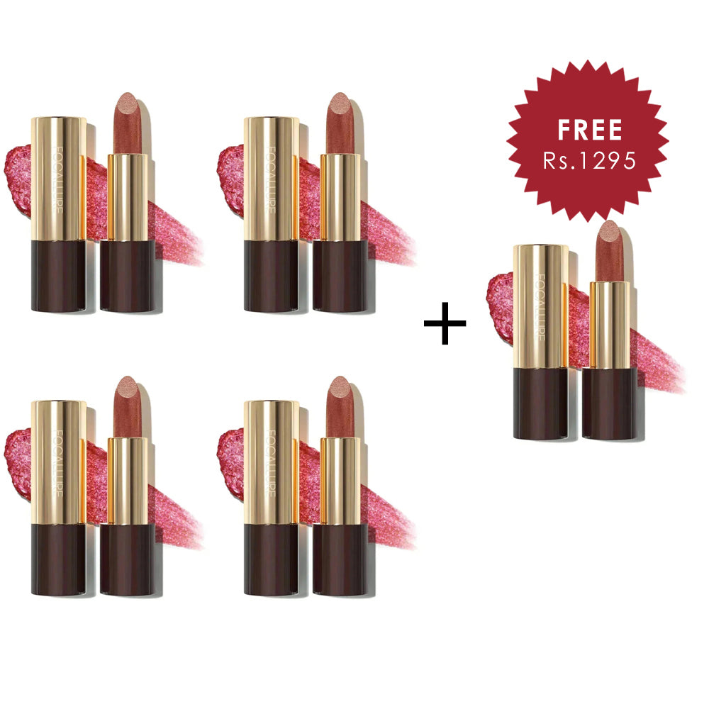 Focallure Glisten Opal Hydrating Lip Balm-RD01 One Bite 4pc Set + 1 Full Size Product Worth 25% Value Free