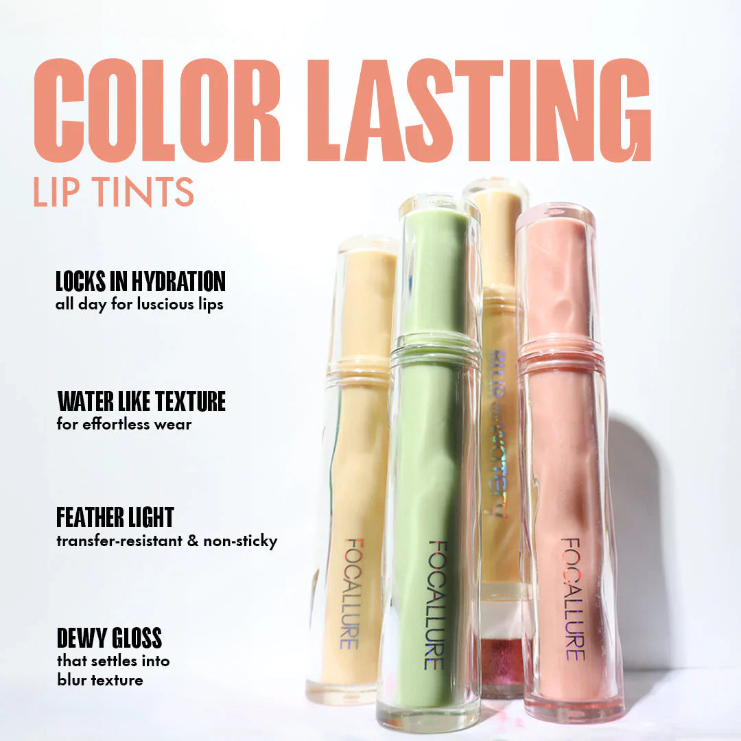 Focallure Color Lasting Lip Tint-#PP02 4pc Set + 1 Full Size Product Worth 25% Value Free