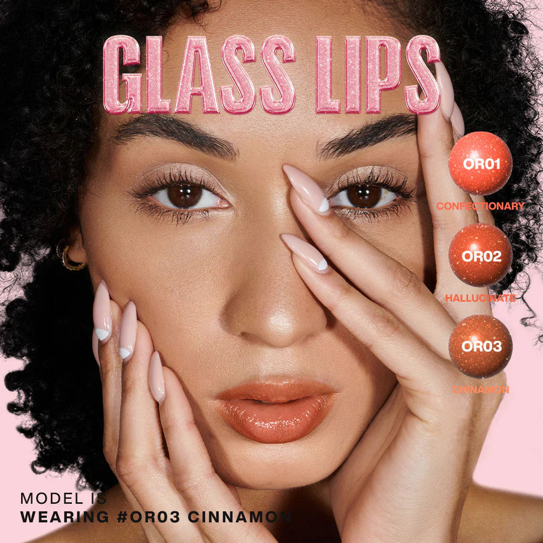 Focallure Sparkling Gem Lip Gloss Stick #OR03 Cinnamon 4pc Set + 1 Full Size Product Worth 25% Value Free