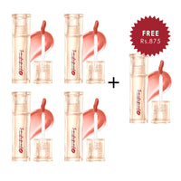 Focallure Watery Transferproof  lip cream-PK01 Berry Nude 4pc Set + 1 Full Size Product Worth 25% Value Free
