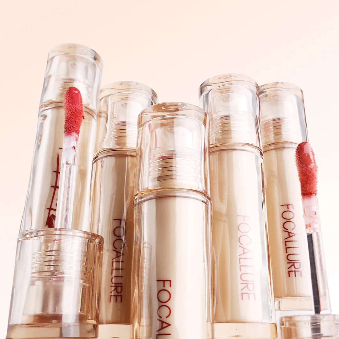 Focallure Watery Transferproof  lip cream-PK01 Berry Nude 4pc Set + 1 Full Size Product Worth 25% Value Free