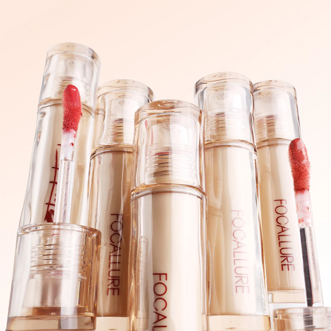 Focallure Watery Transferproof  lip cream-PK02 Peachy Nude 4pc Set + 1 Full Size Product Worth 25% Value Free
