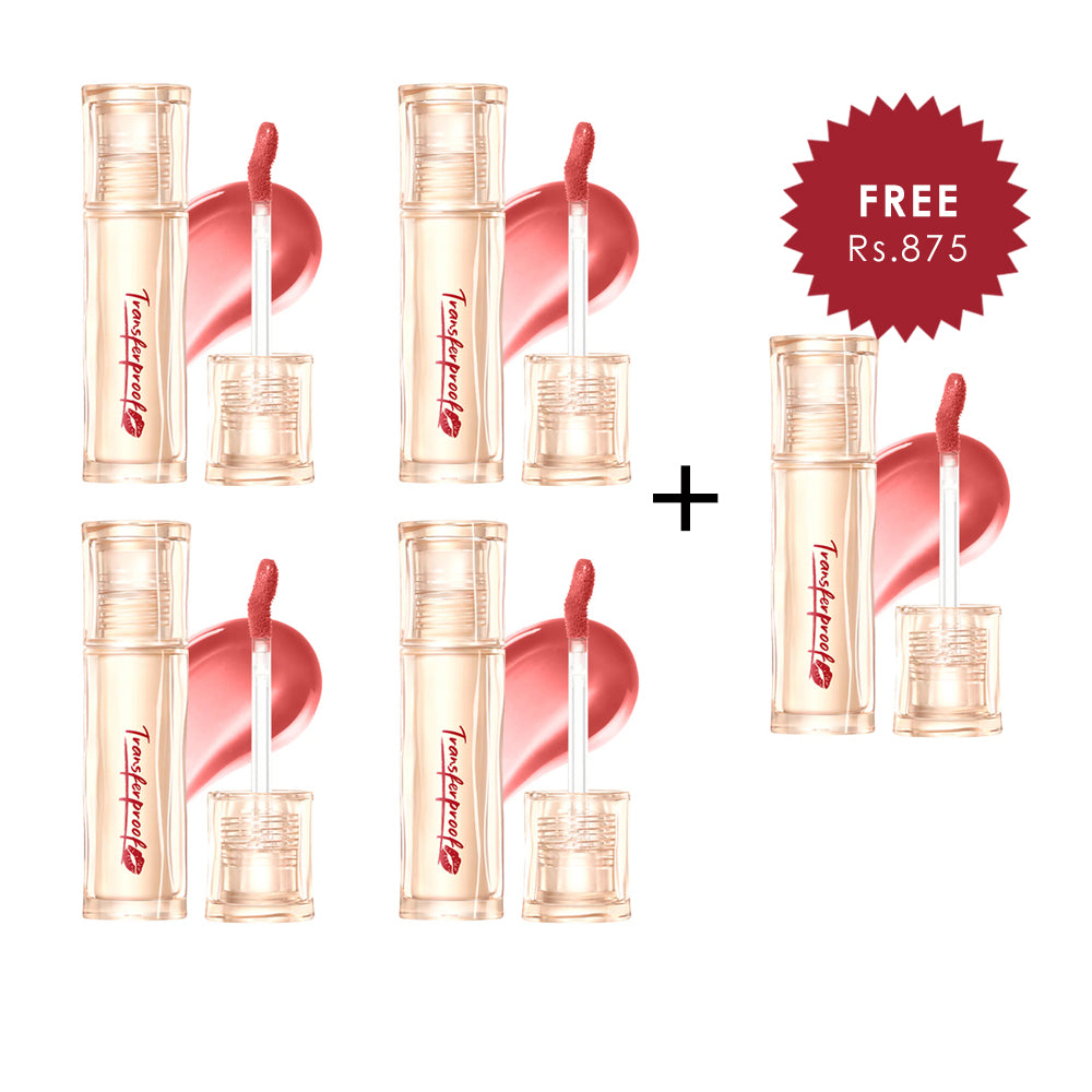 Focallure Watery Transferproof  lip cream-PK03 Pinky Nude 4pc Set + 1 Full Size Product Worth 25% Value Free