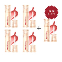 Focallure Watery Transferproof  lip cream-PK03 Pinky Nude 4pc Set + 1 Full Size Product Worth 25% Value Free