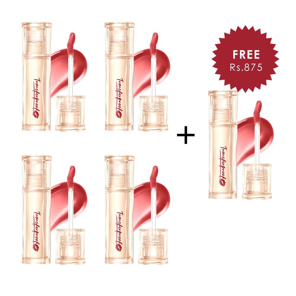 Focallure Watery Transferproof  lip cream-PK04 Rosy Nude 4pc Set + 1 Full Size Product Worth 25% Value Free