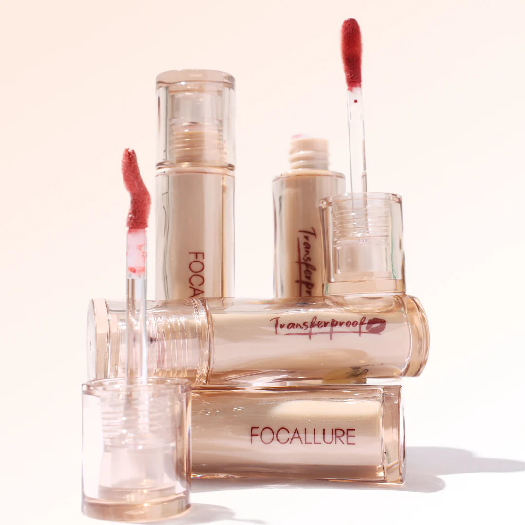 Focallure Watery Transferproof  lip cream-PK04 Rosy Nude 4pc Set + 1 Full Size Product Worth 25% Value Free