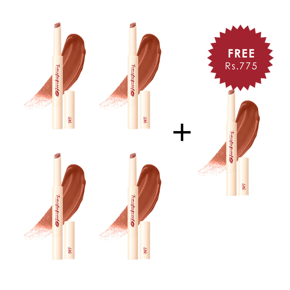 Focallure Watery Lip Balm-NU02 Caramel Pudding 4pc Set + 1 Full Size Product Worth 25% Value Free