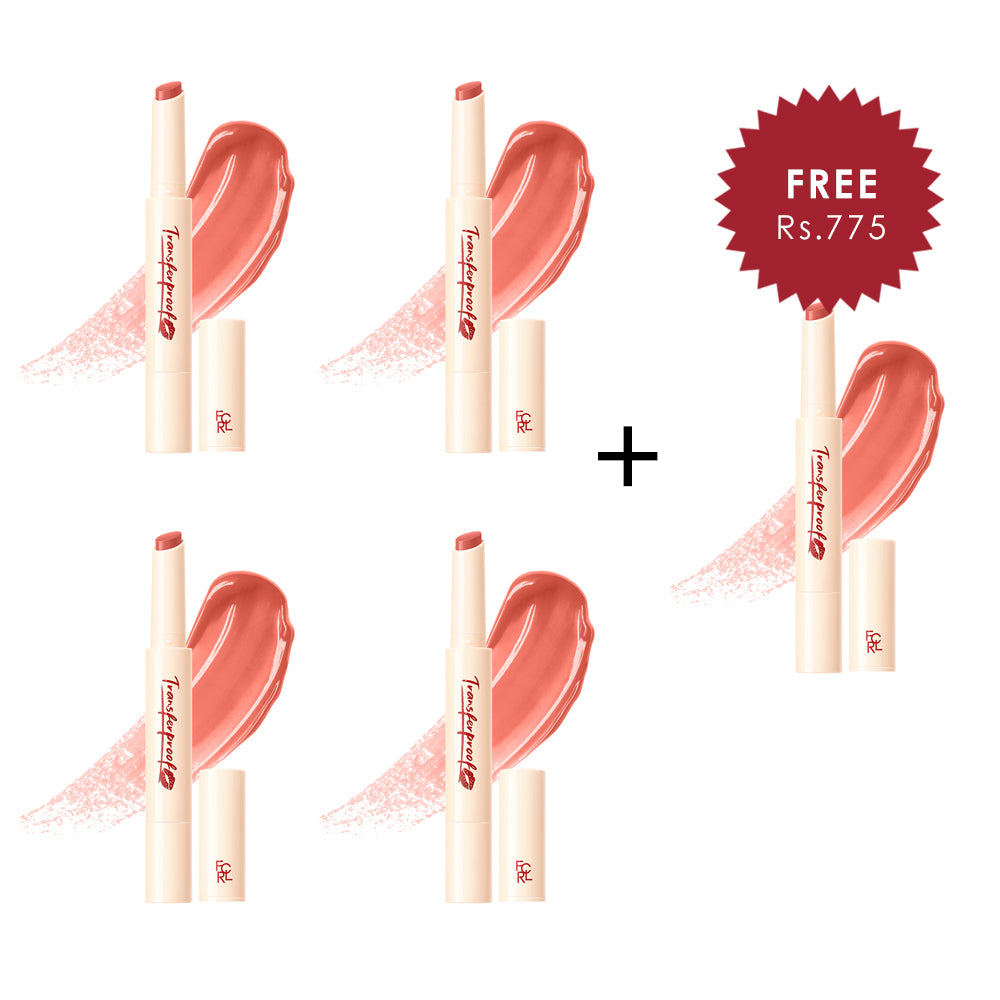 Focallure Watery Lip Balm-PK01 Peach Souffle 4pc Set + 1 Full Size Product Worth 25% Value Free