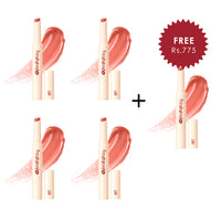 Focallure Watery Lip Balm-PK01 Peach Souffle 4pc Set + 1 Full Size Product Worth 25% Value Free
