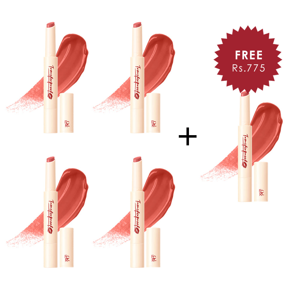 Focallure Watery Lip Balm-PK02 Strawberry Yogurt 4pc Set + 1 Full Size Product Worth 25% Value Free