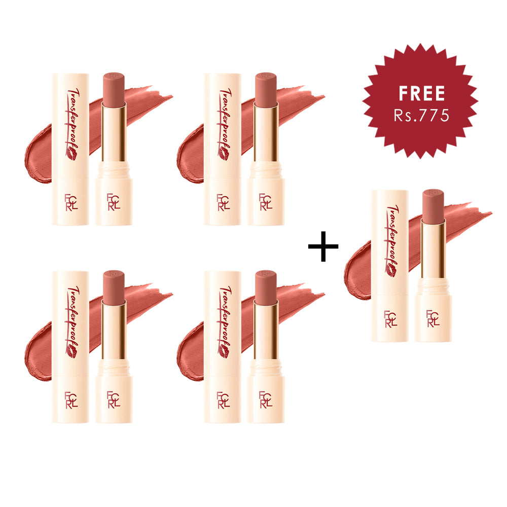 Focallure Lasting Matte Lipstick-HOT PK02 Figgy Pink 4pc Set + 1 Full Size Product Worth 25% Value Free