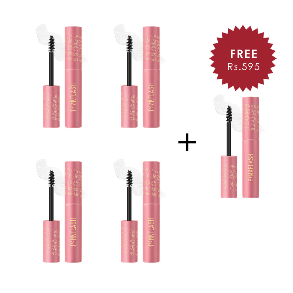 Pinkflash Coloring Eyebrow Mascara Black 4pc Set + 1 Full Size Product Worth 25% Value Free