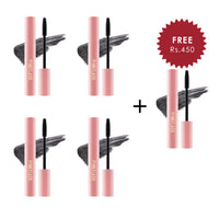 Pinkflash Pink Oil- proof Curl Mascara-1# Volume 4pc Set + 1 Full Size Product Worth 25% Value Free