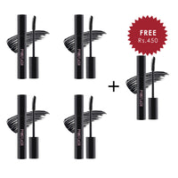 Pinkflash Black Oil- proof Curl Mascara-2# Long 4pc Set + 1 Full Size Product Worth 25% Value Free