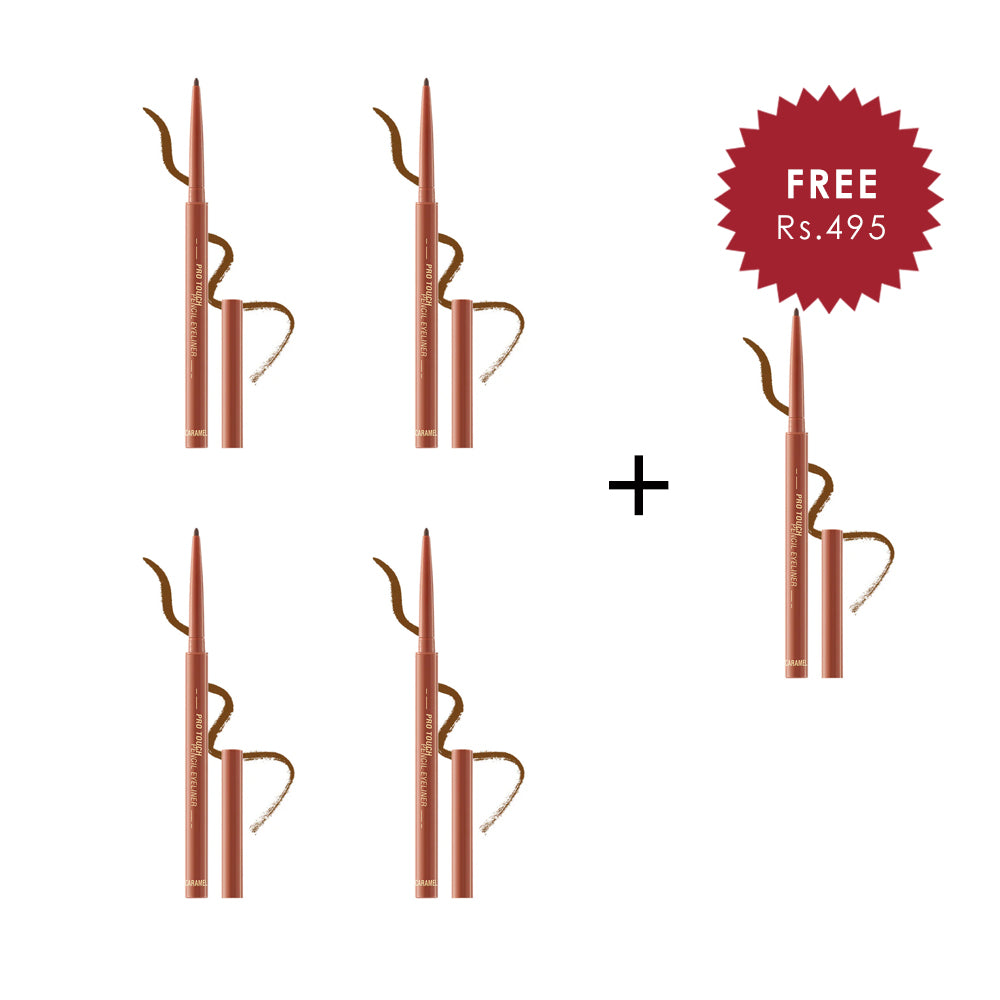 Pinkflash Pro Touch Pencil Eyeliner-#03 Caramel 4pc Set + 1 Full Size Product Worth 25% Value Free