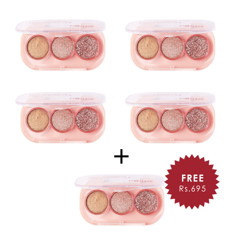 Pinkflash 3 Pan Eyeshadow-#GT02 4pc Set + 1 Full Size Product Worth 25% Value Free