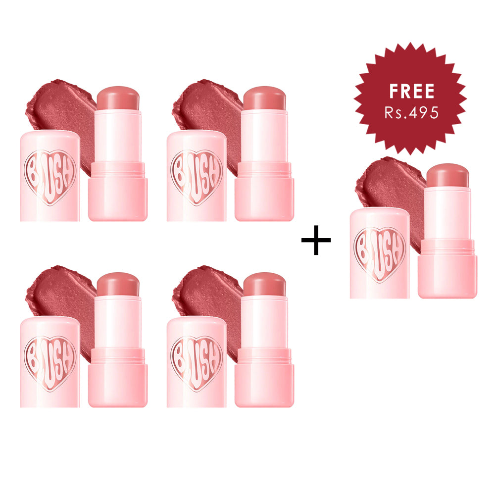 Pinkflash Dewy Blush Stick-PP01 Cherry Heart 4pc Set + 1 Full Size Product Worth 25% Value Free