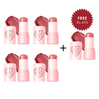 Pinkflash Dewy Blush Stick-PP01 Cherry Heart 4pc Set + 1 Full Size Product Worth 25% Value Free