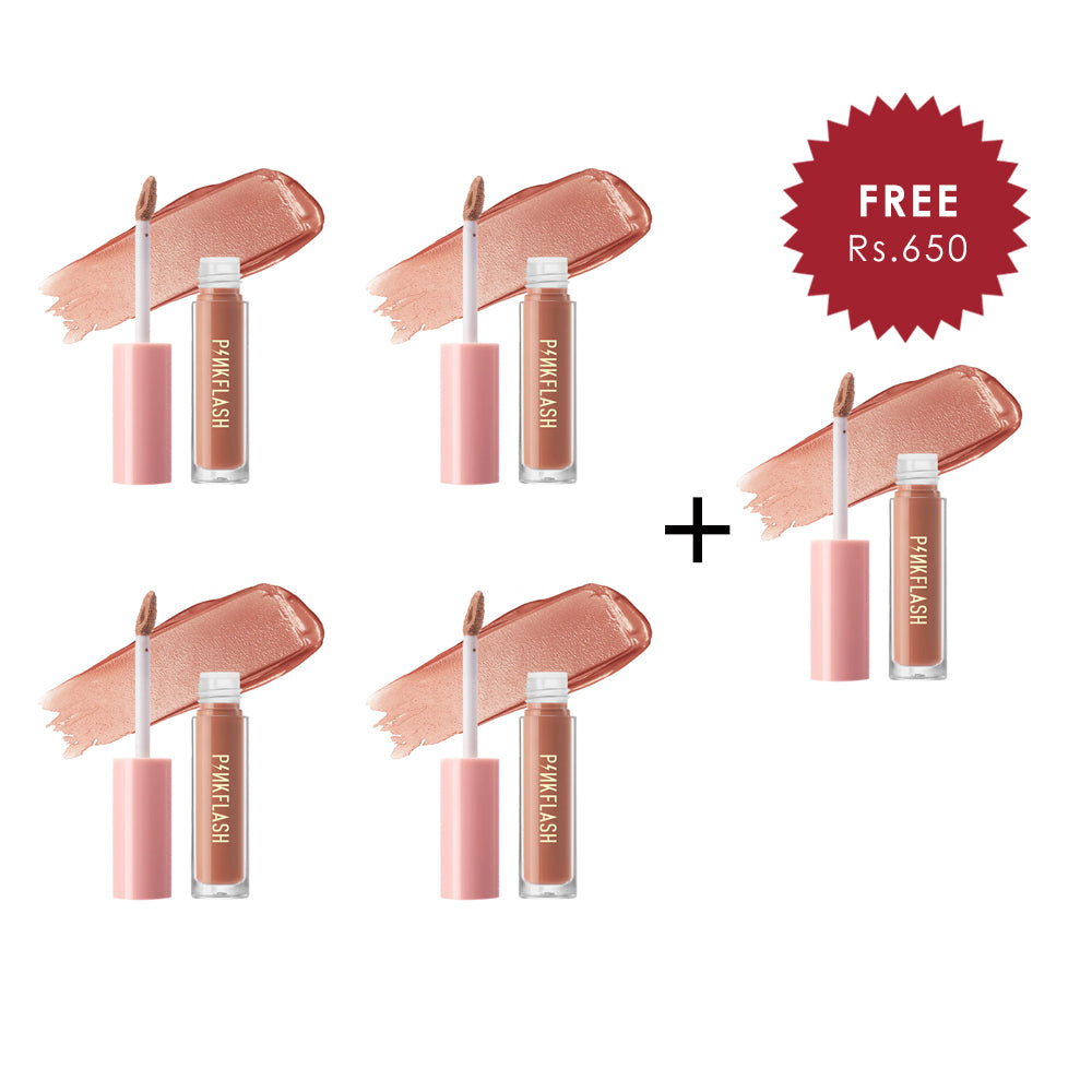 Pinkflash Melting Matte Lipcream-N05# Cookies 4pc Set + 1 Full Size Product Worth 25% Value Free