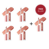 Pinkflash Melting Matte Lipcream-P01# Dolly Pink 4pc Set + 1 Full Size Product Worth 25% Value Free
