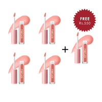 Pinkflash Ever Glossy Moist Lipgloss-G01# Petal 4pc Set + 1 Full Size Product Worth 25% Value Free