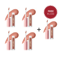 Pinkflash Ever Glossy Moist Lipgloss-G05# Steppin 4pc Set + 1 Full Size Product Worth 25% Value Free
