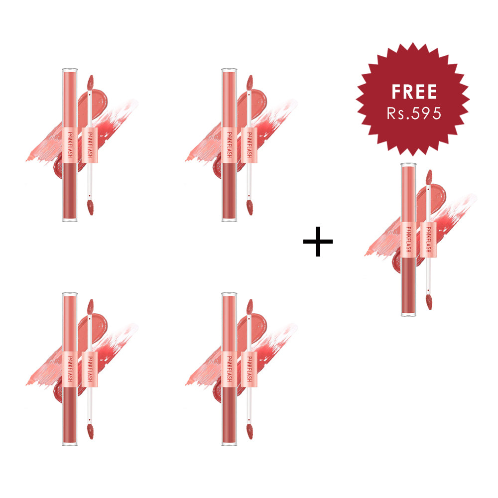 Pinkflash Duo Lipgloss-D01# 4pc Set + 1 Full Size Product Worth 25% Value Free