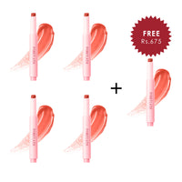 Pinkflash Volumizing Glossy Balm-NU01 Melon Slush 4pc Set + 1 Full Size Product Worth 25% Value Free
