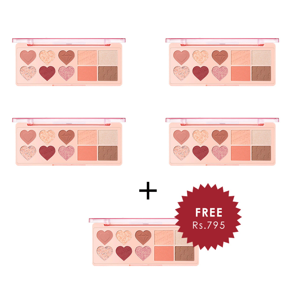 Pinkflash Multi Face Palette-2# Strawberry 4pc Set + 1 Full Size Product Worth 25% Value Free
