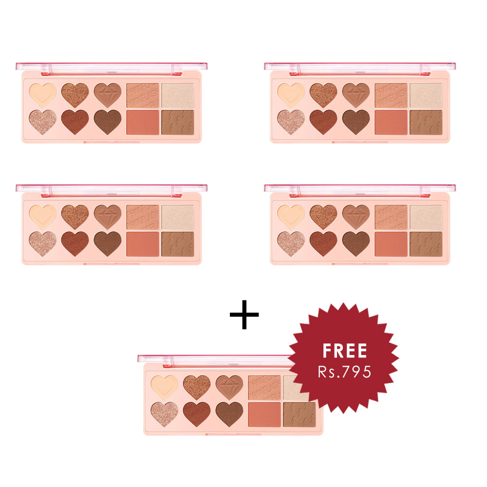 Pinkflash Multi Face Palette-3# Caramel 4pc Set + 1 Full Size Product Worth 25% Value Free