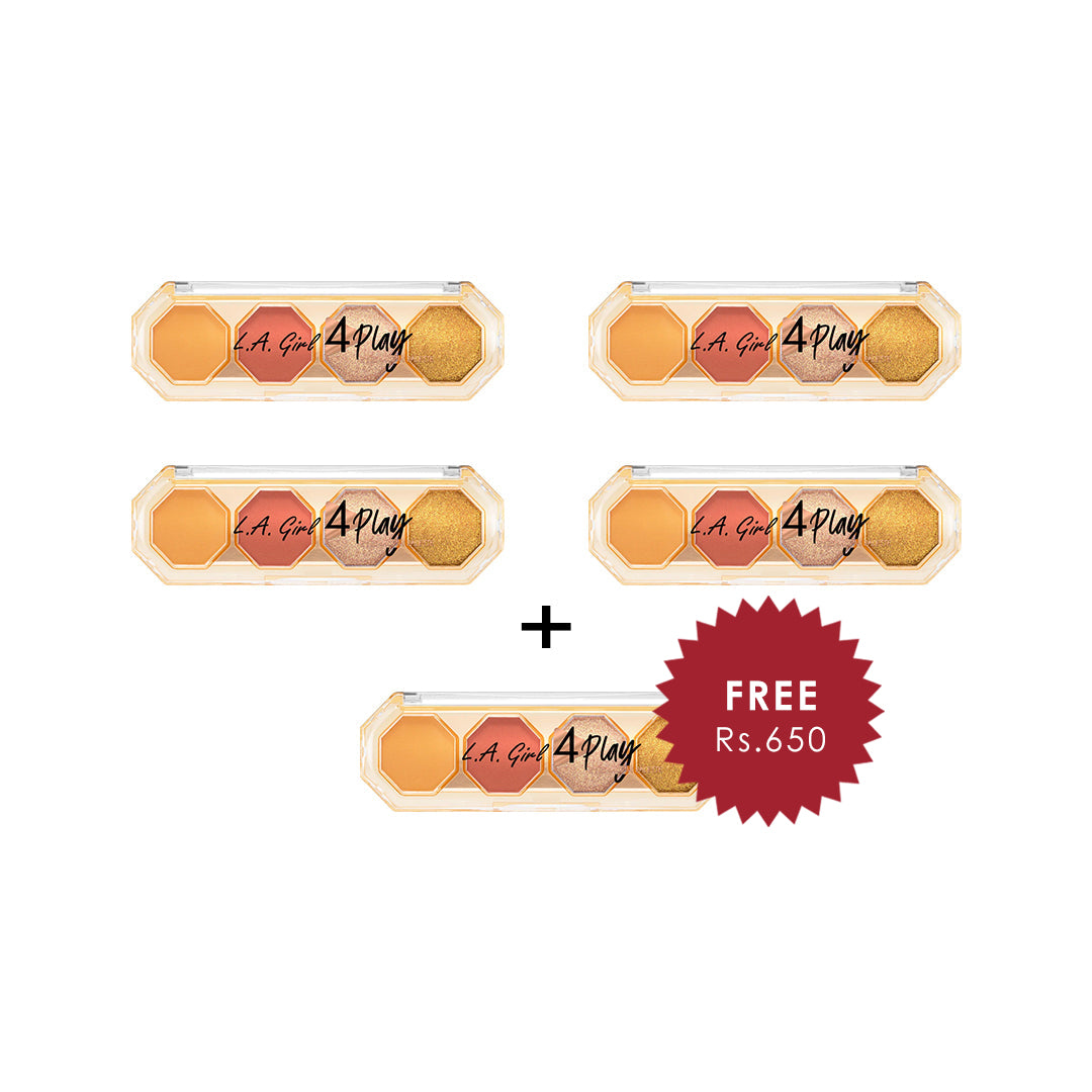 L.A.Girl 4Play Eyeshadow - Juicy 4pc Set + 1 Full Size Product Worth 25% Value Free