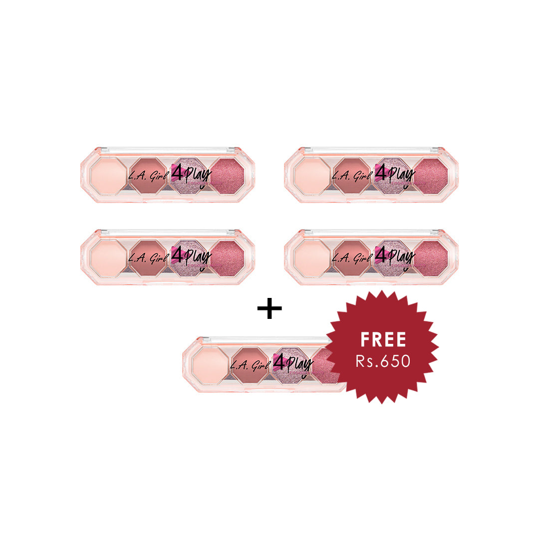 L.A.Girl 4Play Eyeshadow - Feel Good 4pc Set + 1 Full Size Product Worth 25% Value Free