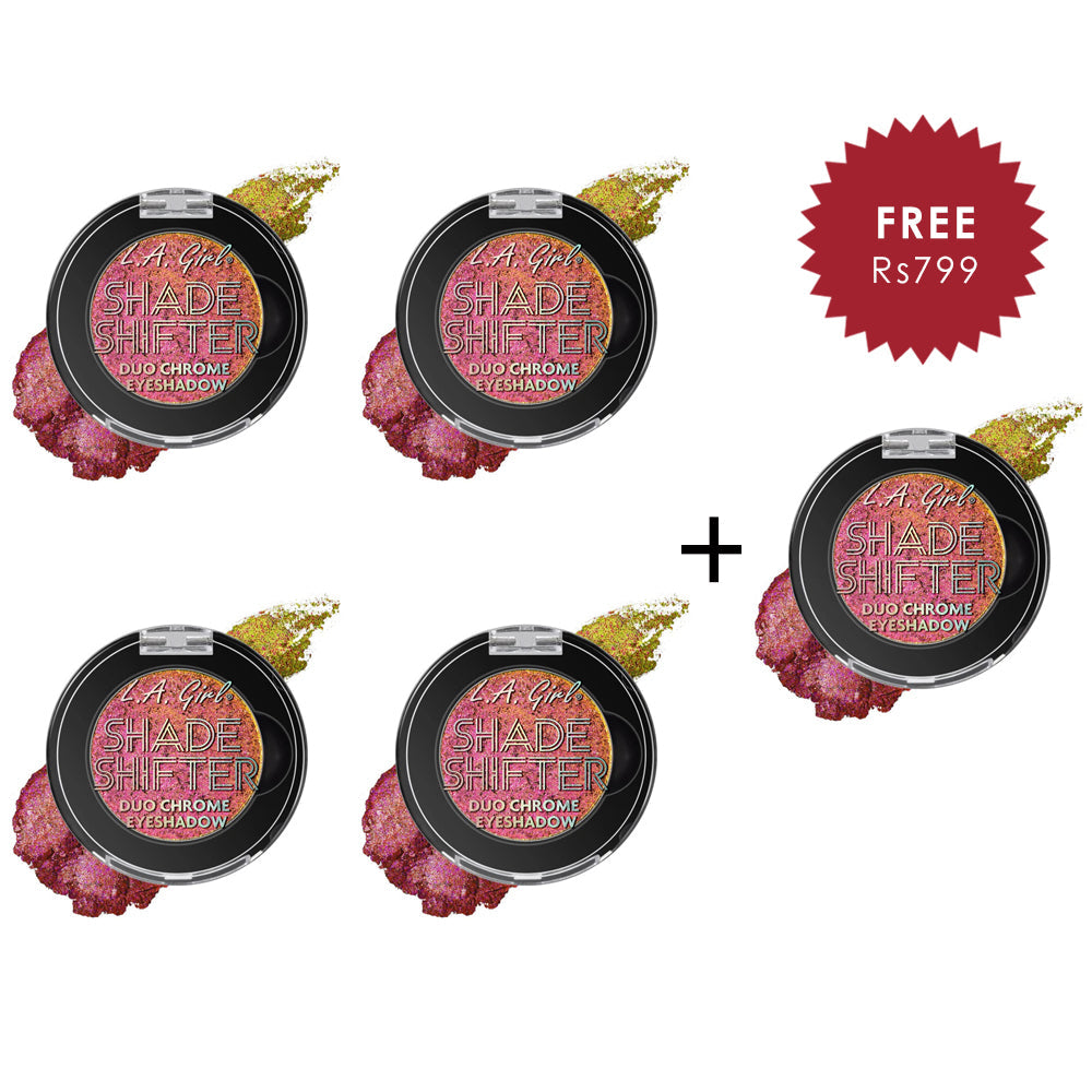 L.A Girl Shade Shifter Duo Chrome Eyeshadow  Sunset 4pc Set + 1 Full Size Product Worth 25% Value Free