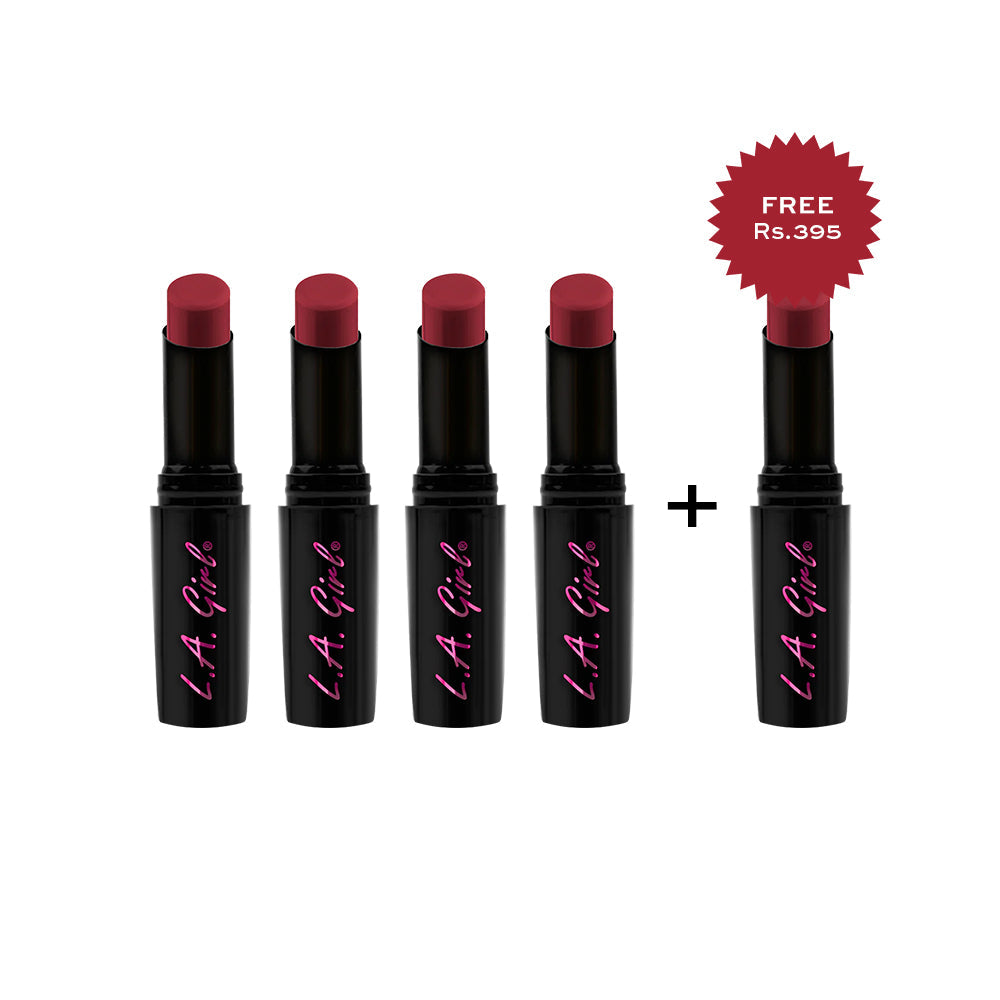 L.A. Girl  Creme Lip Color-Kiss & Tell 4Pc Set + 1 Full Size Product Worth 25% Value Free