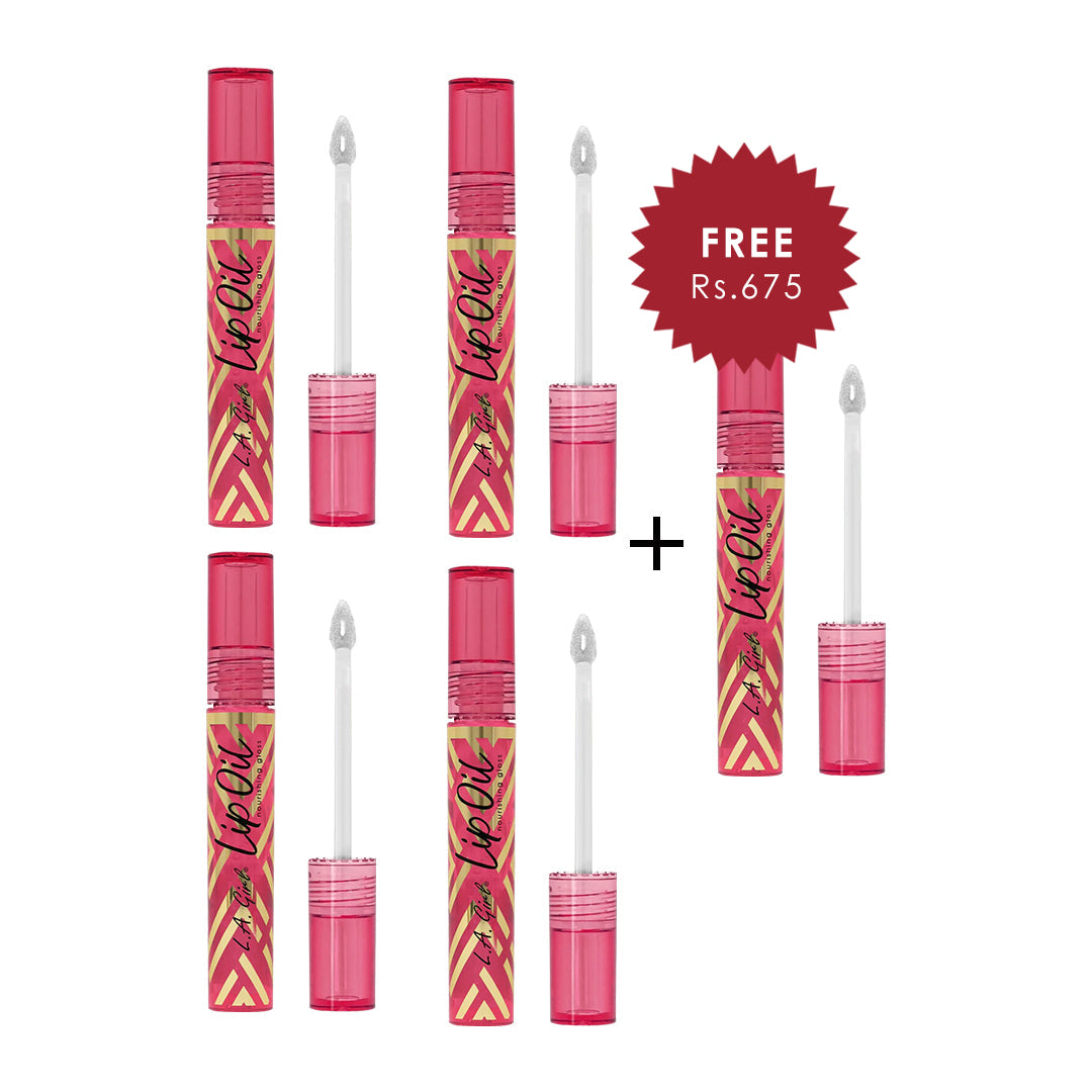 L.A Girl Lip Oil - Sheer Watermelon 4pc Set + 1 Full Size Product Worth 25% Value Free