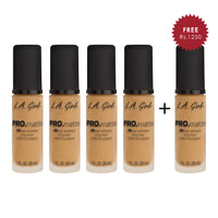 L.A. Girl Hd Pro.Matte Foundation-BEIGE 4Pc Set + 1 Full Size Product Worth 25% Value Free