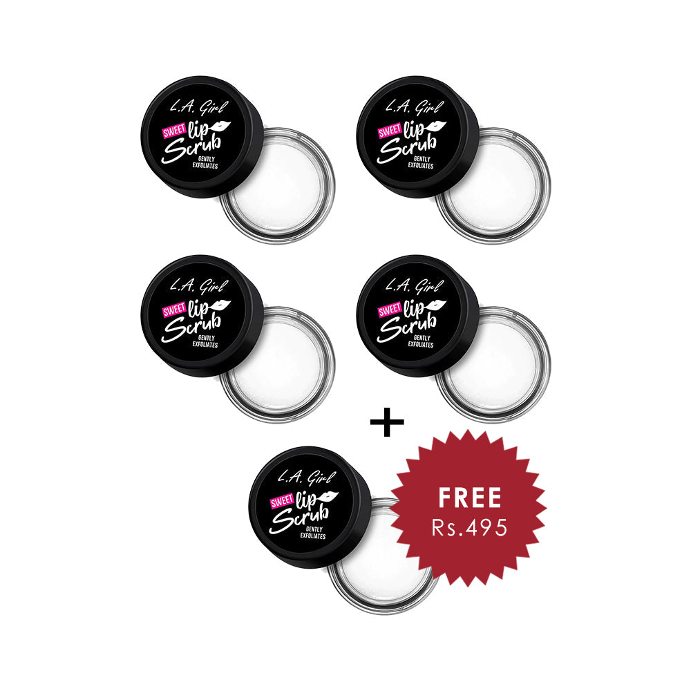 L.A. Girl  Lip Scrub-Sweet 4Pc Set + 1 Full Size Product Worth 25% Value Free